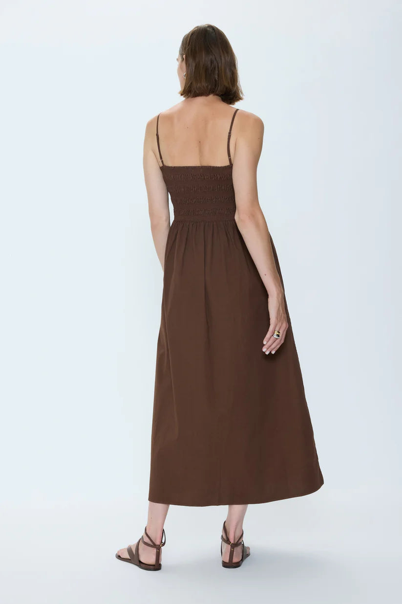 Bianca Shirred Bodice Dress in Bruna