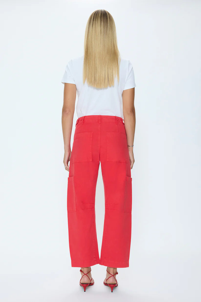 Sabrina Curved Utility Pant in Maraschino
