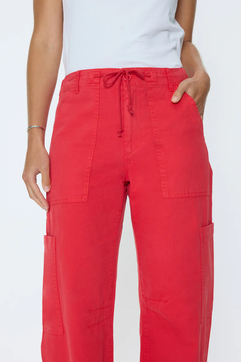 Sabrina Curved Utility Pant in Maraschino
