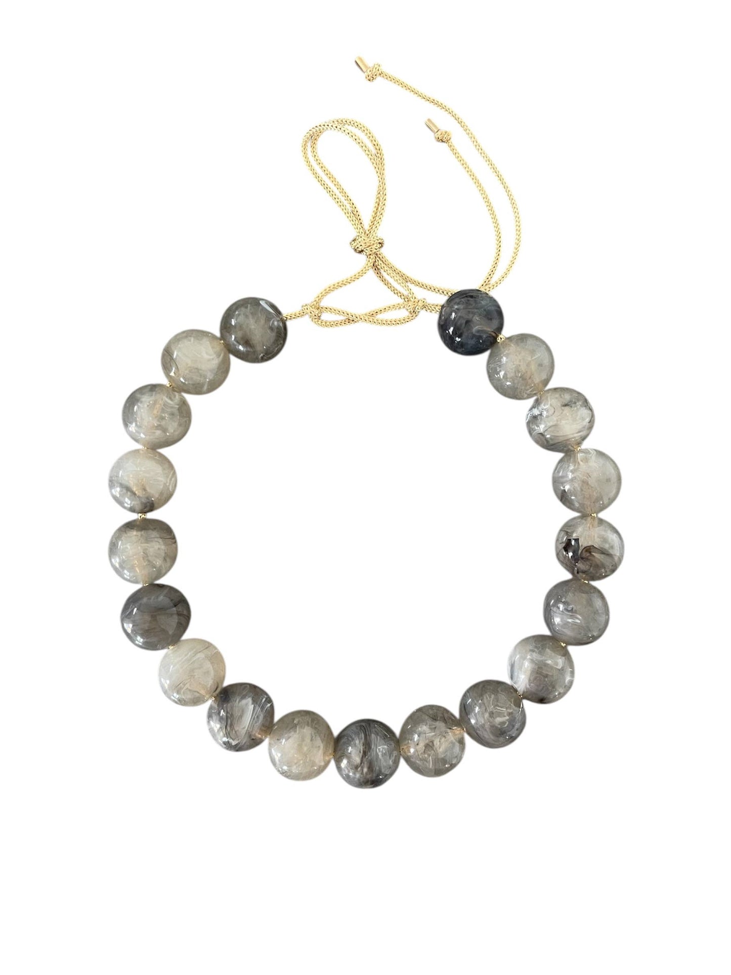 Chunky Beaded Necklace - Smoke