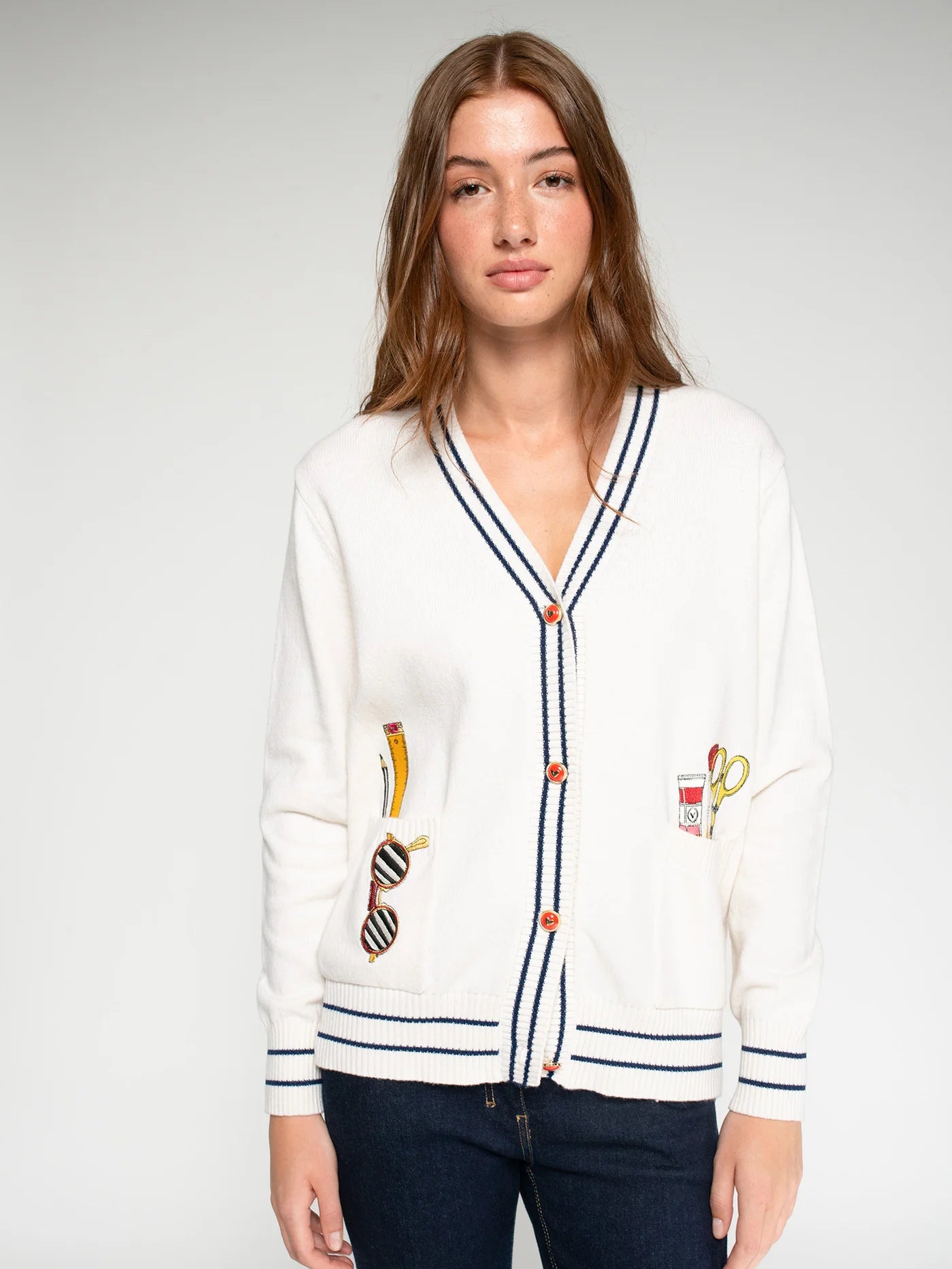 Old School Embroidered Knit Cardigan