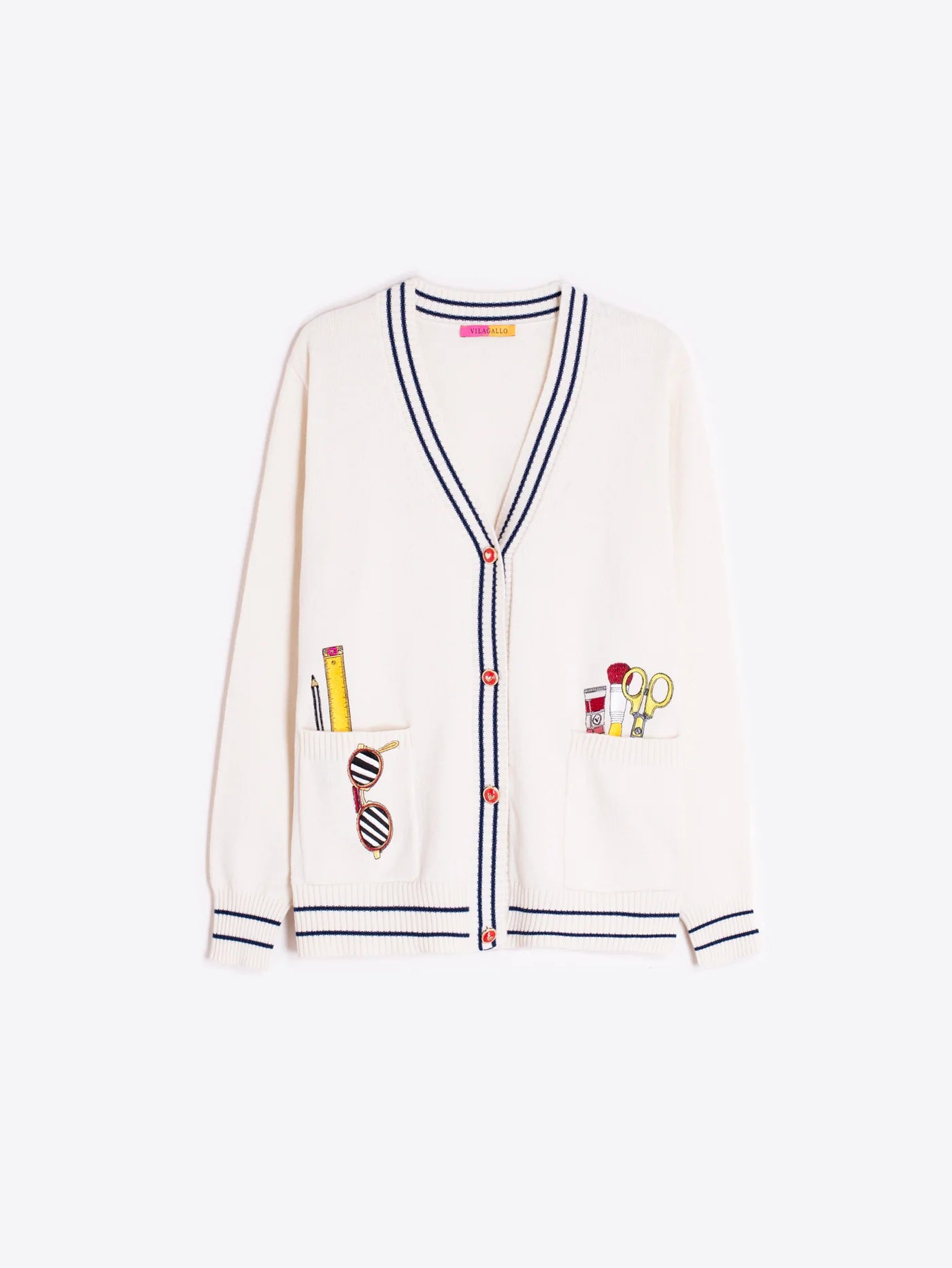 Old School Embroidered Knit Cardigan