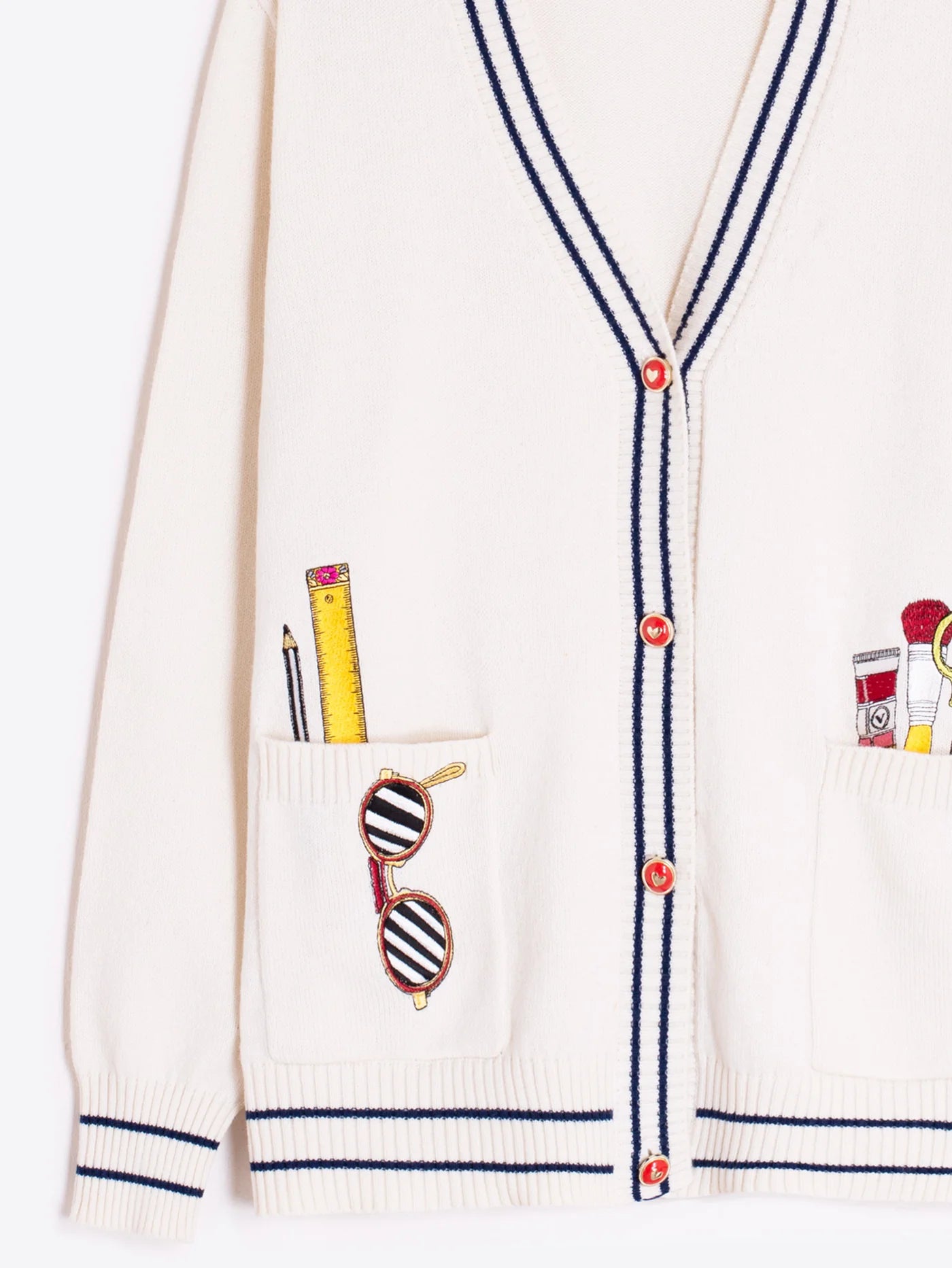 Old School Embroidered Knit Cardigan