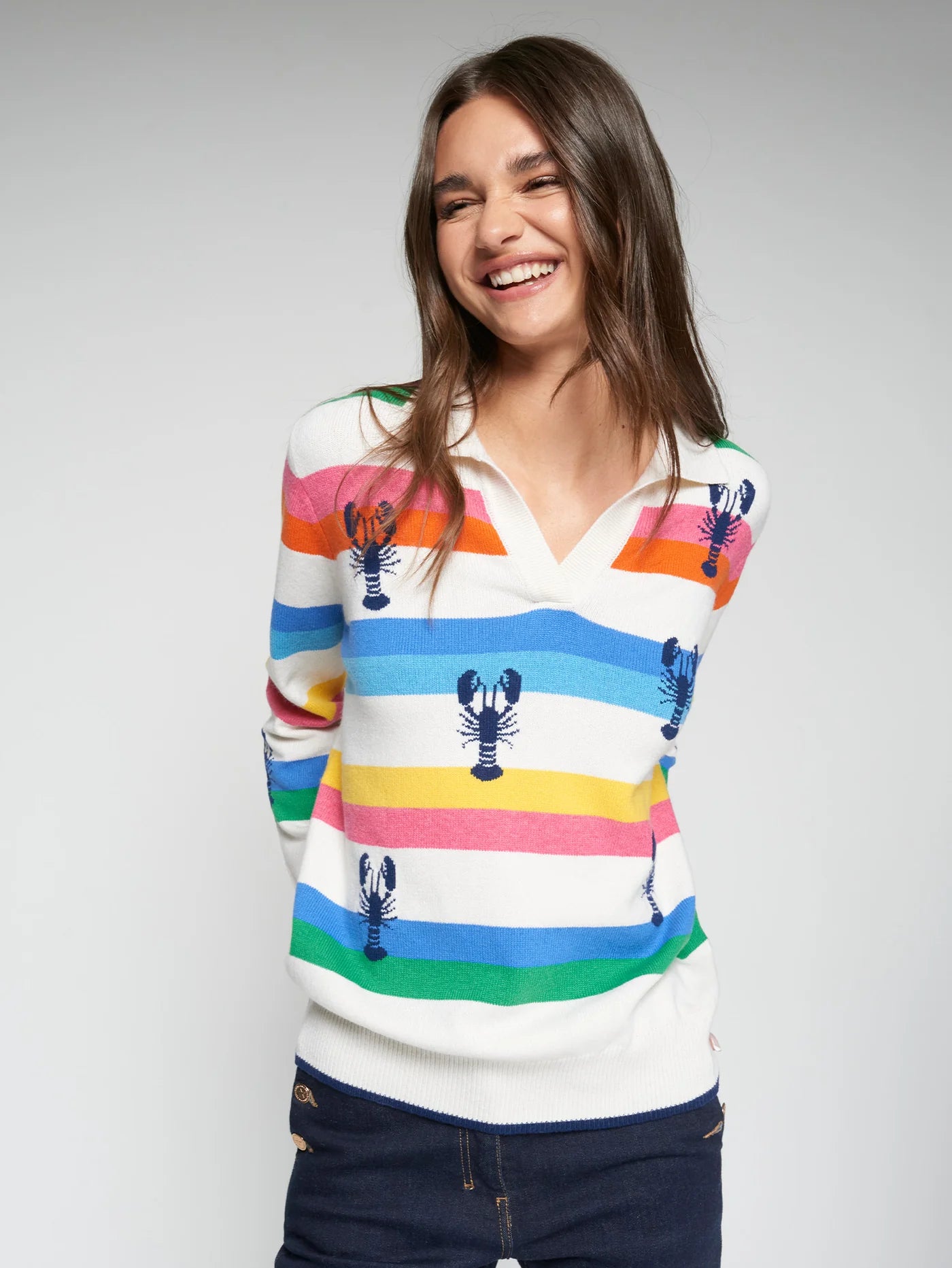 Striped Lobster Knit Sweater