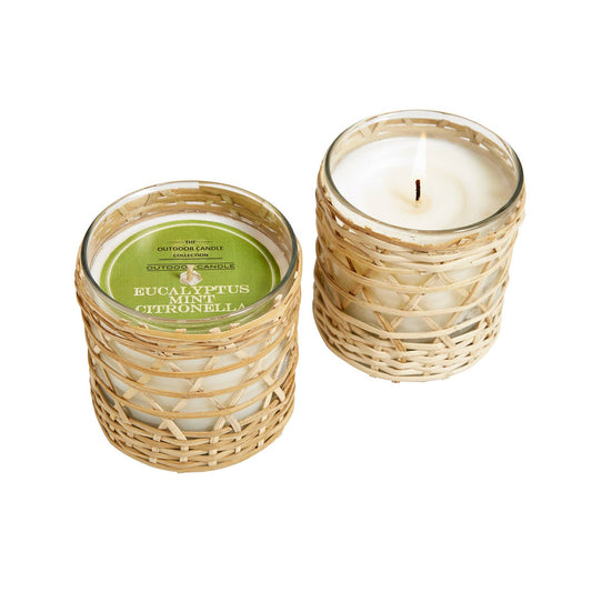Eucalyptus Mint Citronella Bamboo Wrapped Candle 7oz. Ctn.6