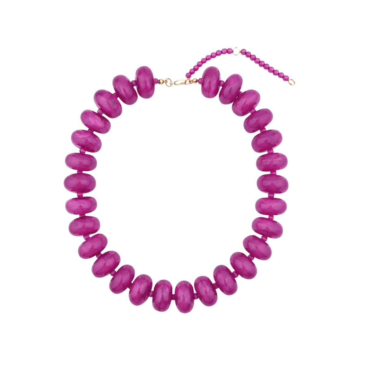 Bailey Chunky Beaded Necklace- Magenta