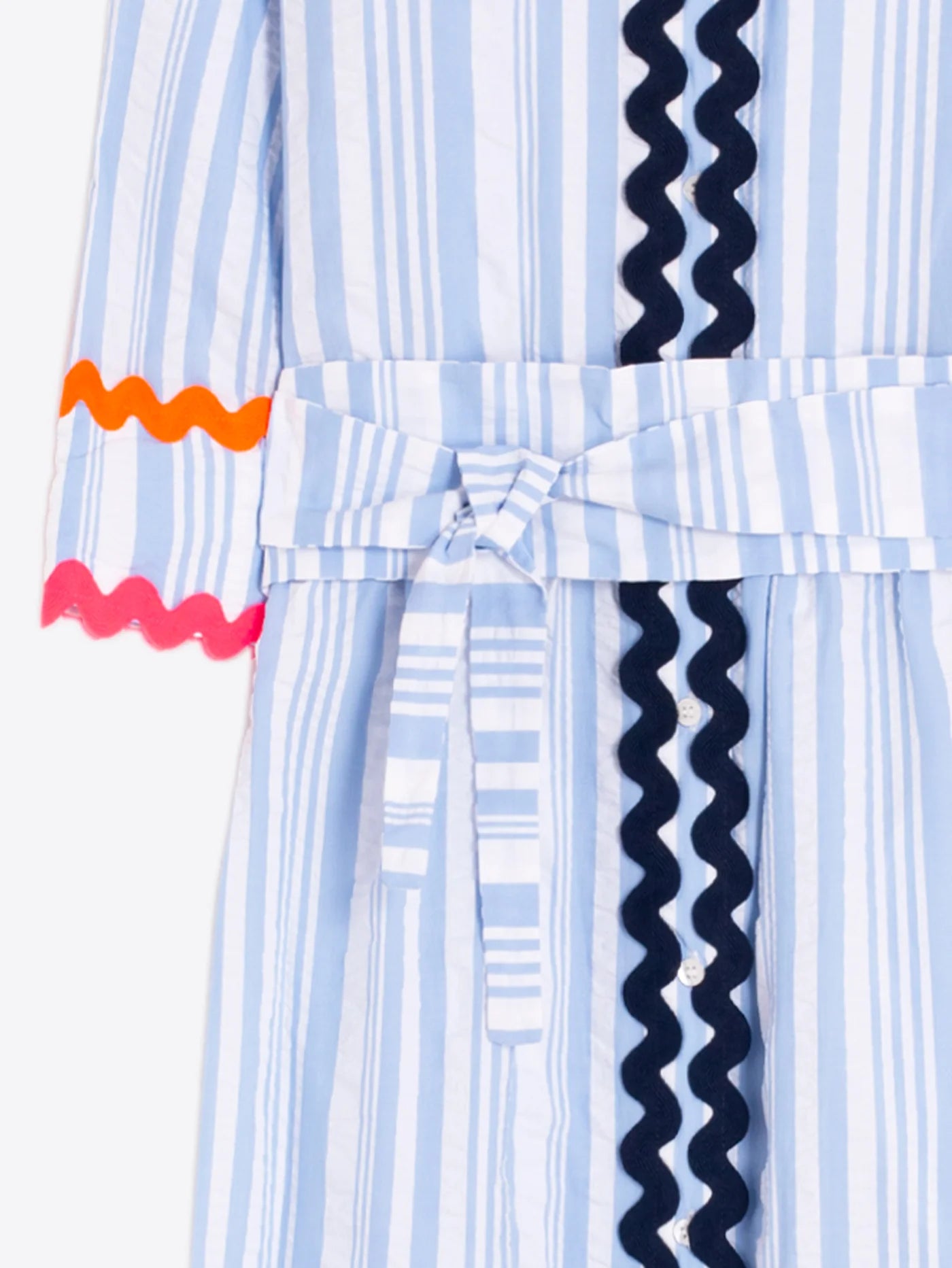 Seersucker Ric Rac Trim Shirt Dress