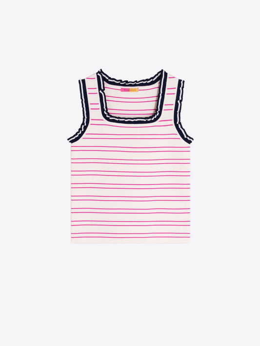 Ruffle Knit Sleeveless Top