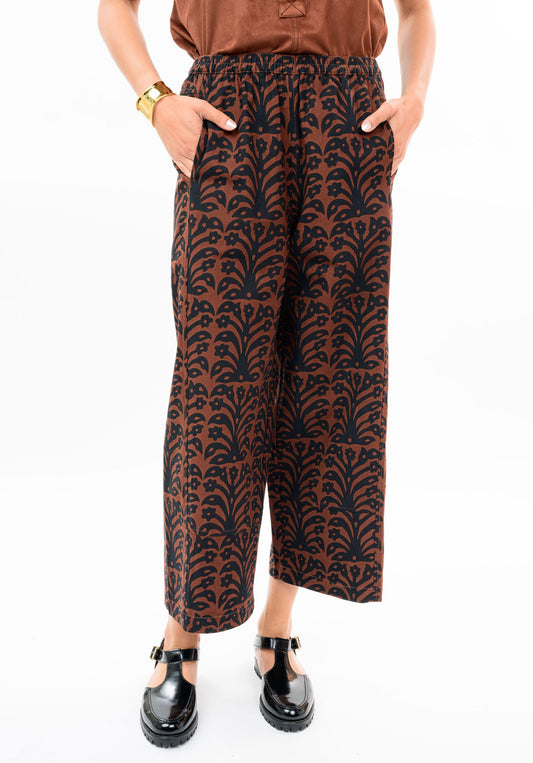 Black Brown Poet Barrel Pant