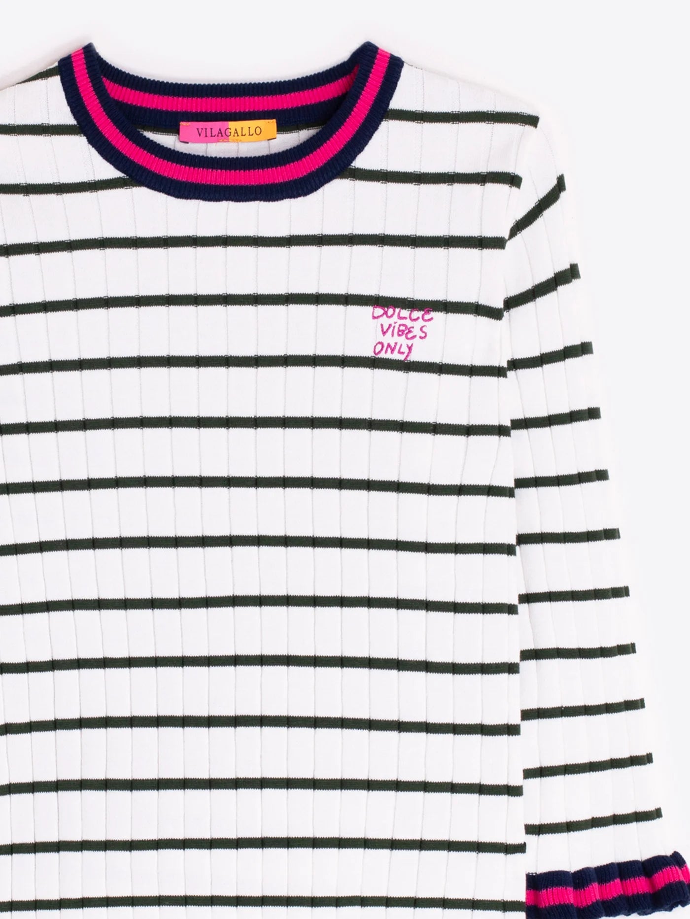 Striped Ruffle Knit Top