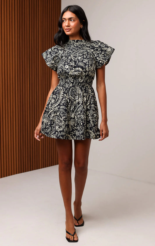 Aisha Dress in Midnight Botanica