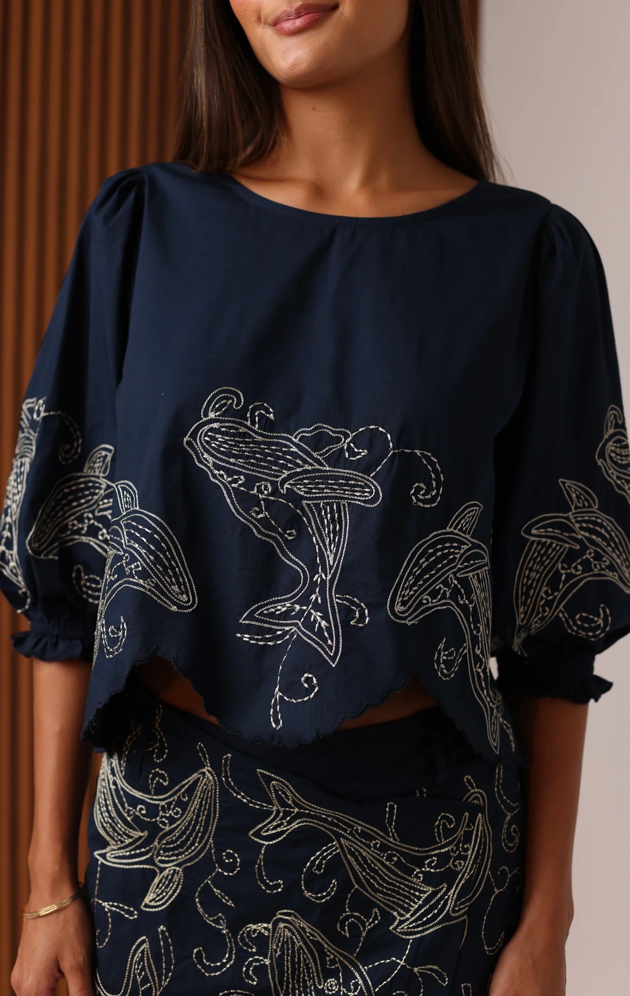 Georgie Top in Lurex Embroidery