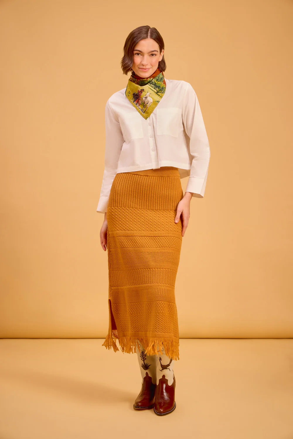 Birdie Skirt in Saddle