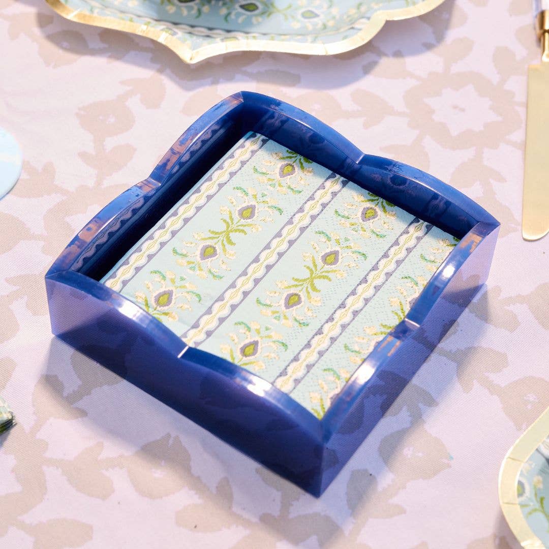 Rosemary Stripe French Blue Cocktail Napkins