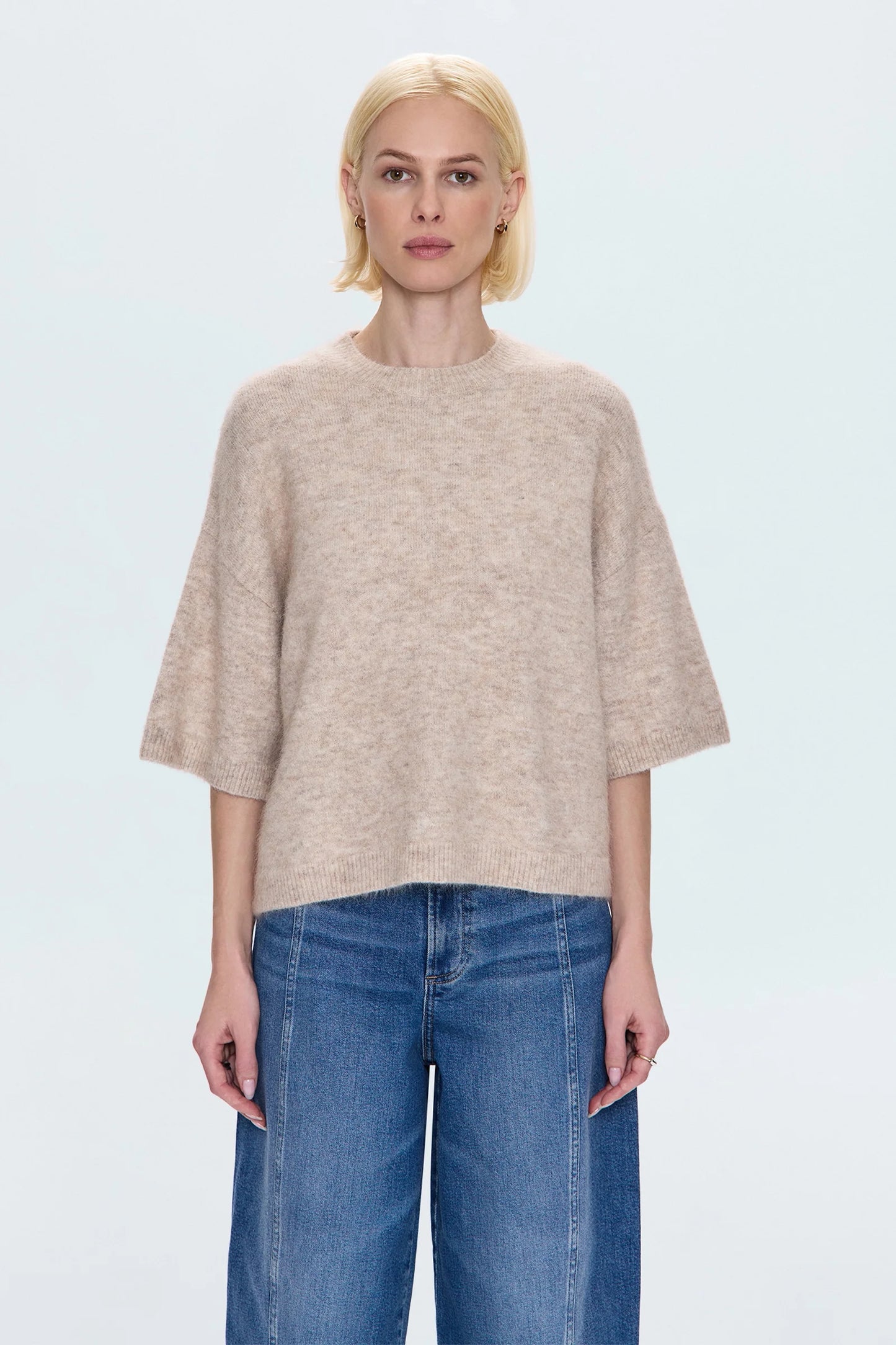 Shiloh S/S Crewneck Sweater in Oatmeal