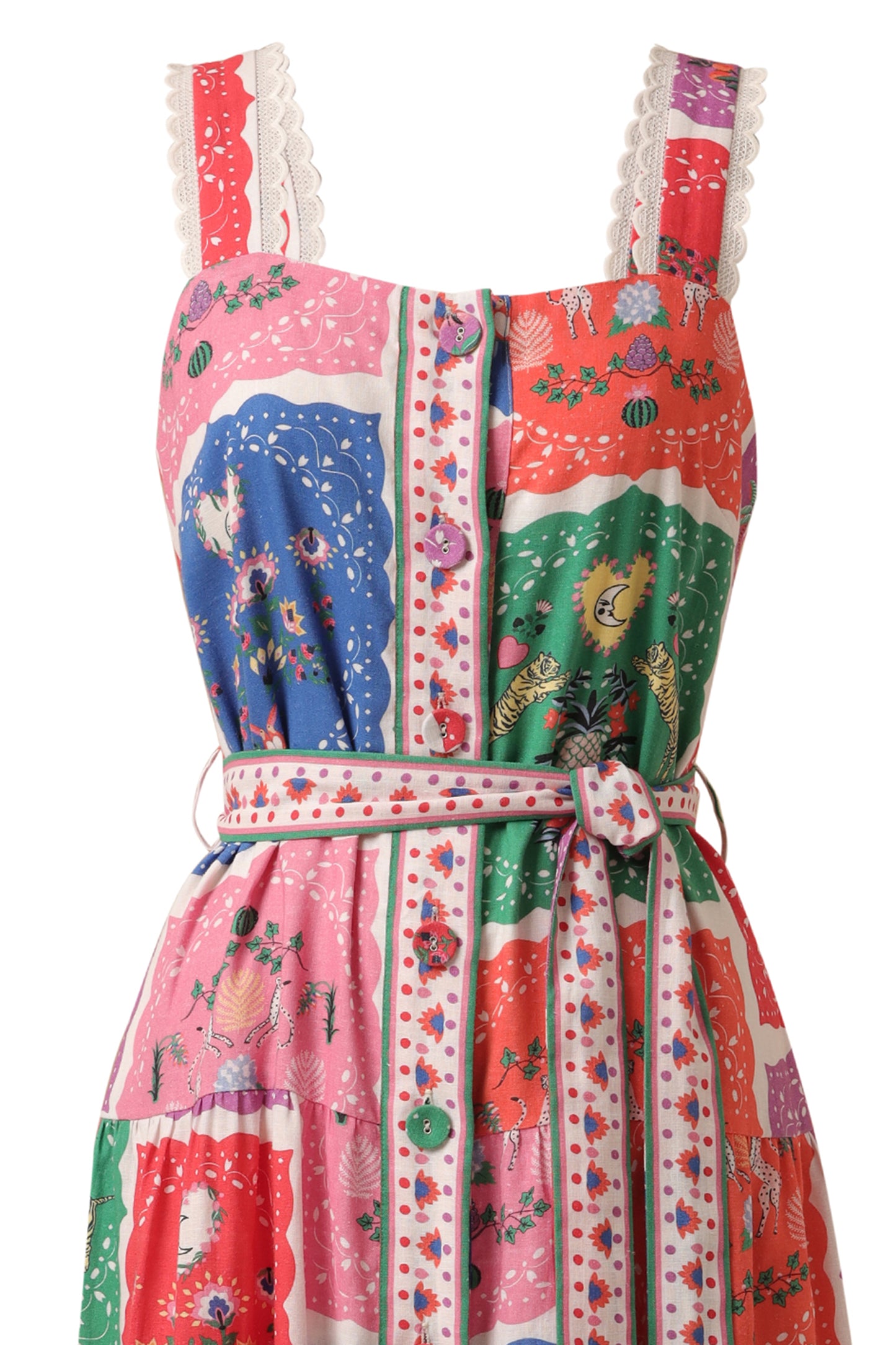 Victoria Maxi Dress in Multi Linen