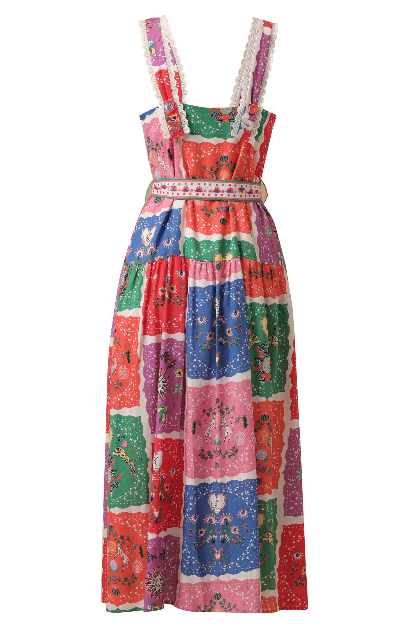 Victoria Maxi Dress in Multi Linen
