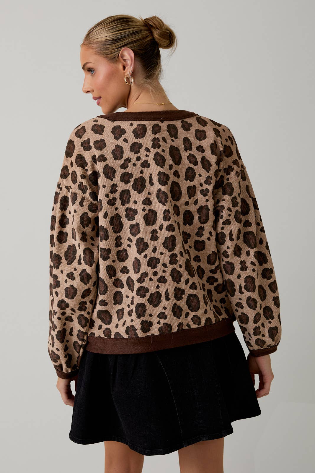 French Terry Animal Print Cardigan