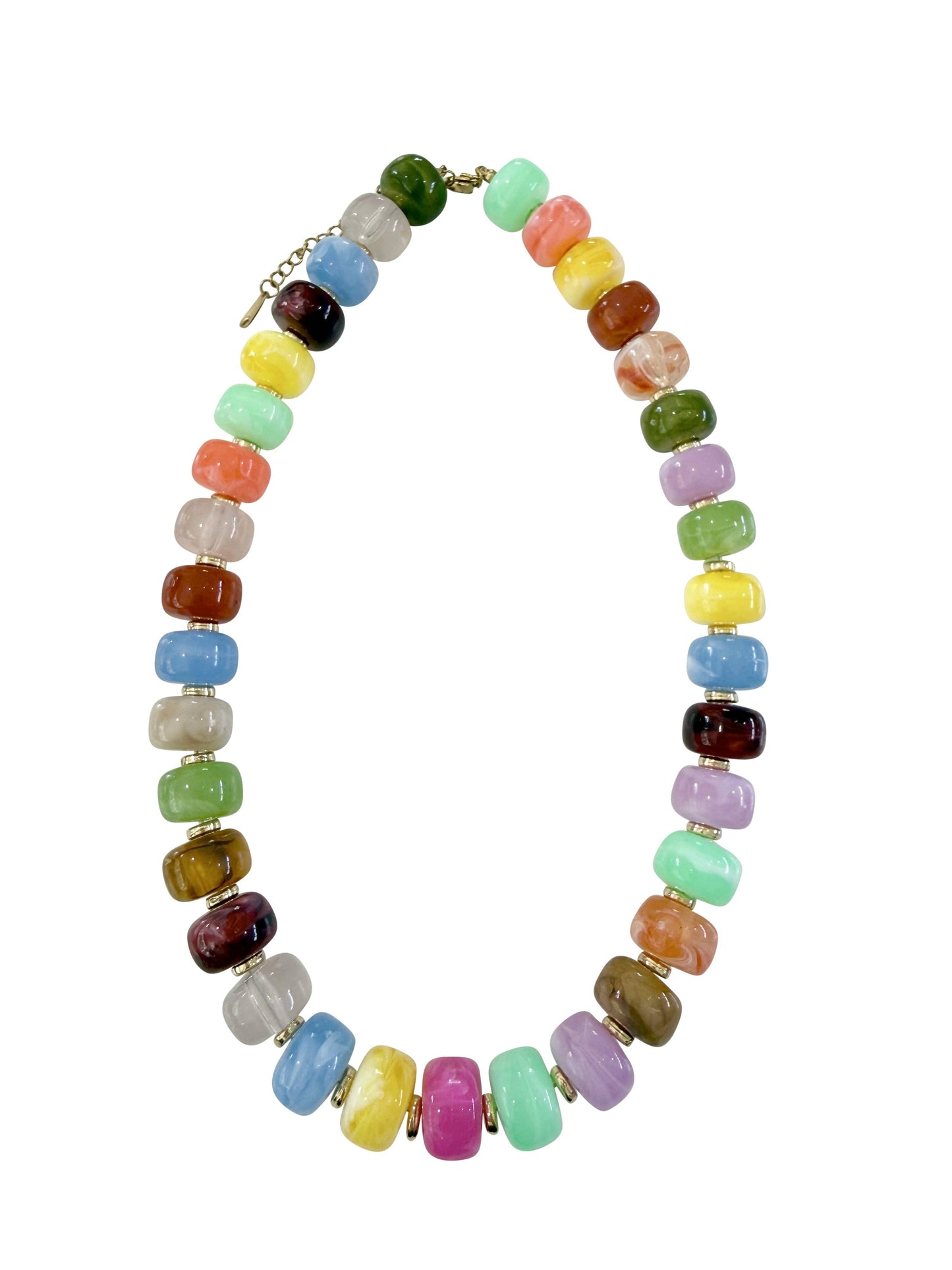 Morris Chunky Beaded Necklace-Rainbow