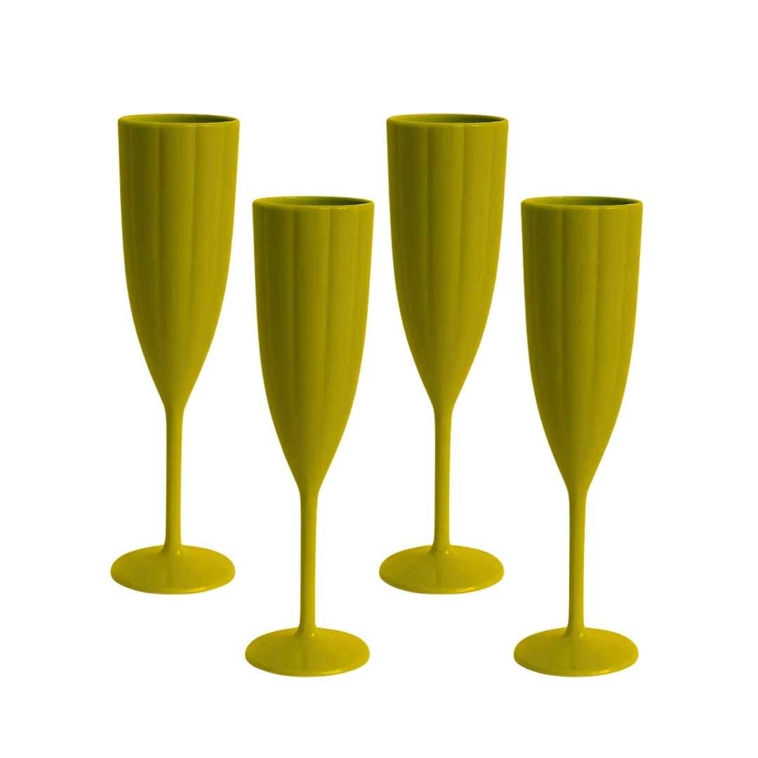 Garden Party Scalloped Acrylic Champagne Flutes, Green (Set of 4) – SumnerEdit
