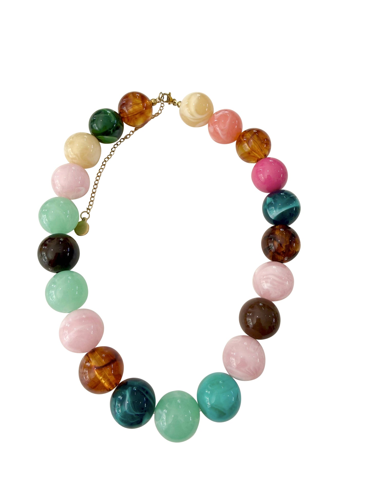 Dora Chunky Beaded Necklace - Pink Mix