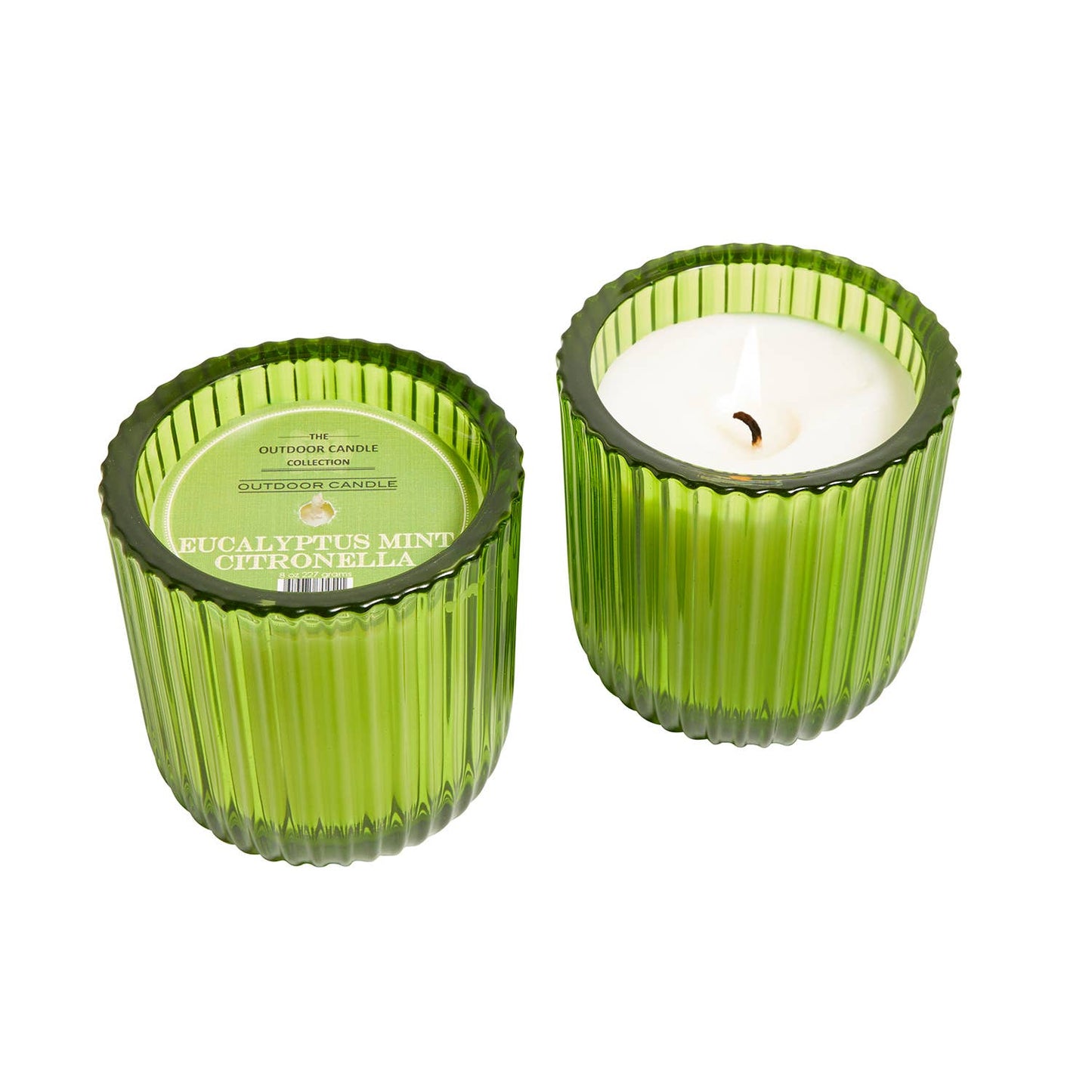Eucalyptus Mint Citronella Green Glass Candle 8oz. Ctn.6