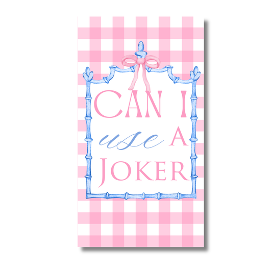 Mahjong Pink Plaid "Can I Use a Joker" 24ct Guest Napkins