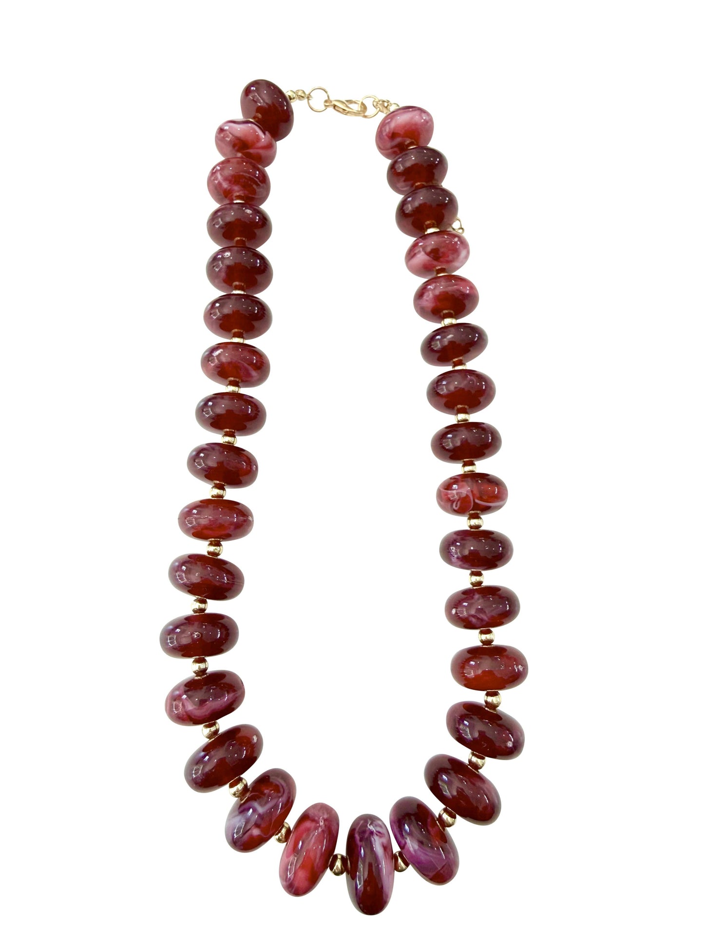 Holly Chunky Beaded Necklace- Maroon