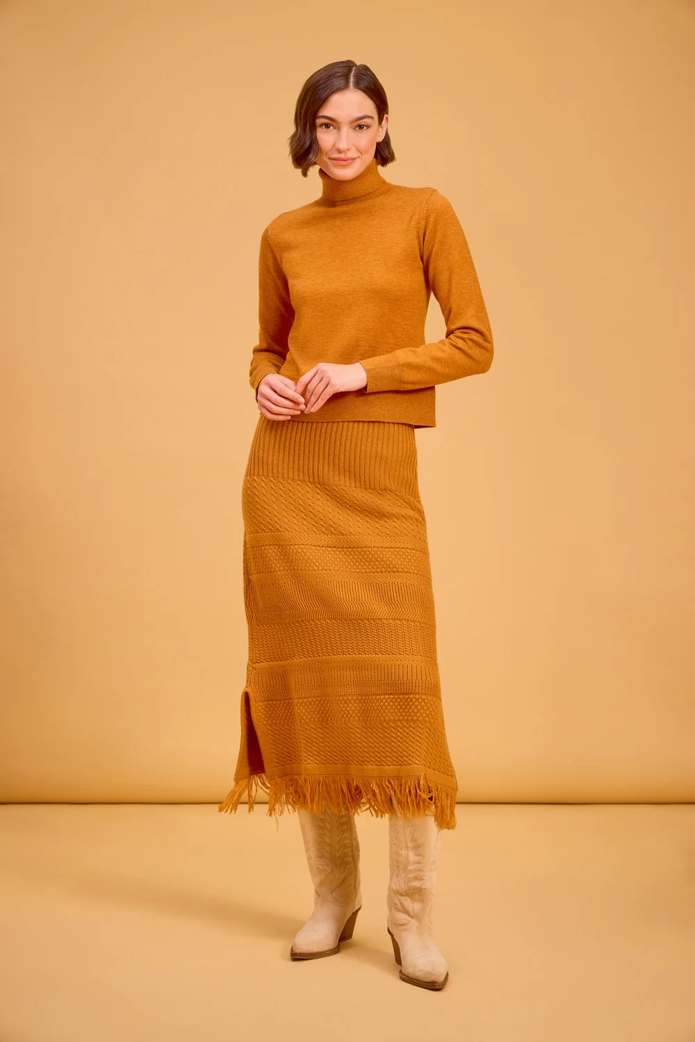Erin Turtleneck in Saddle