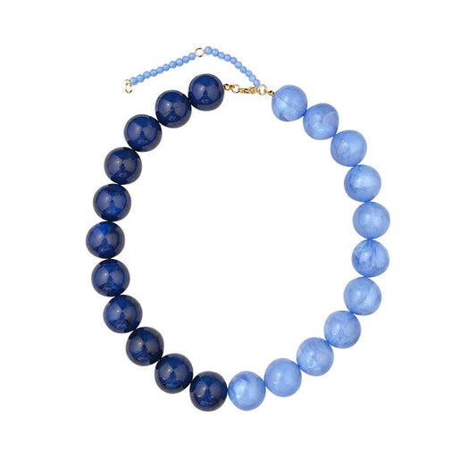 Wrenley 2-Tone Beaded Necklace - Blue