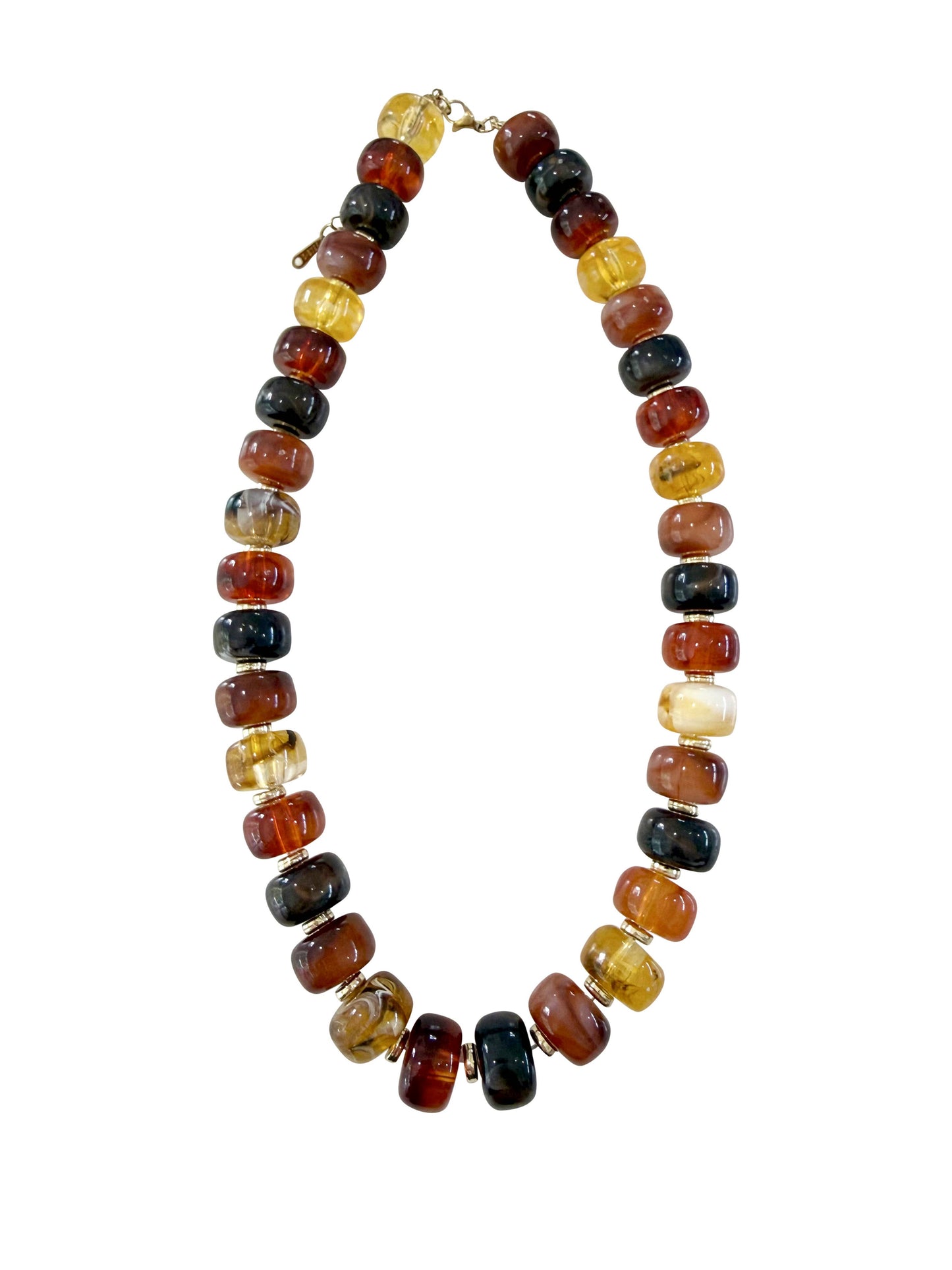 Morris Chunky Beaded Necklace -Tortoise