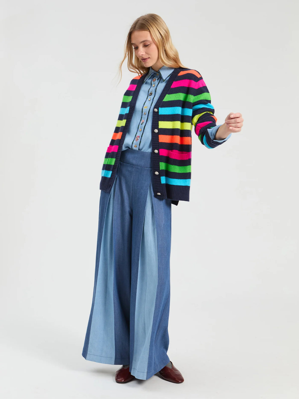 Tencel Chambray Palazzo Trousers