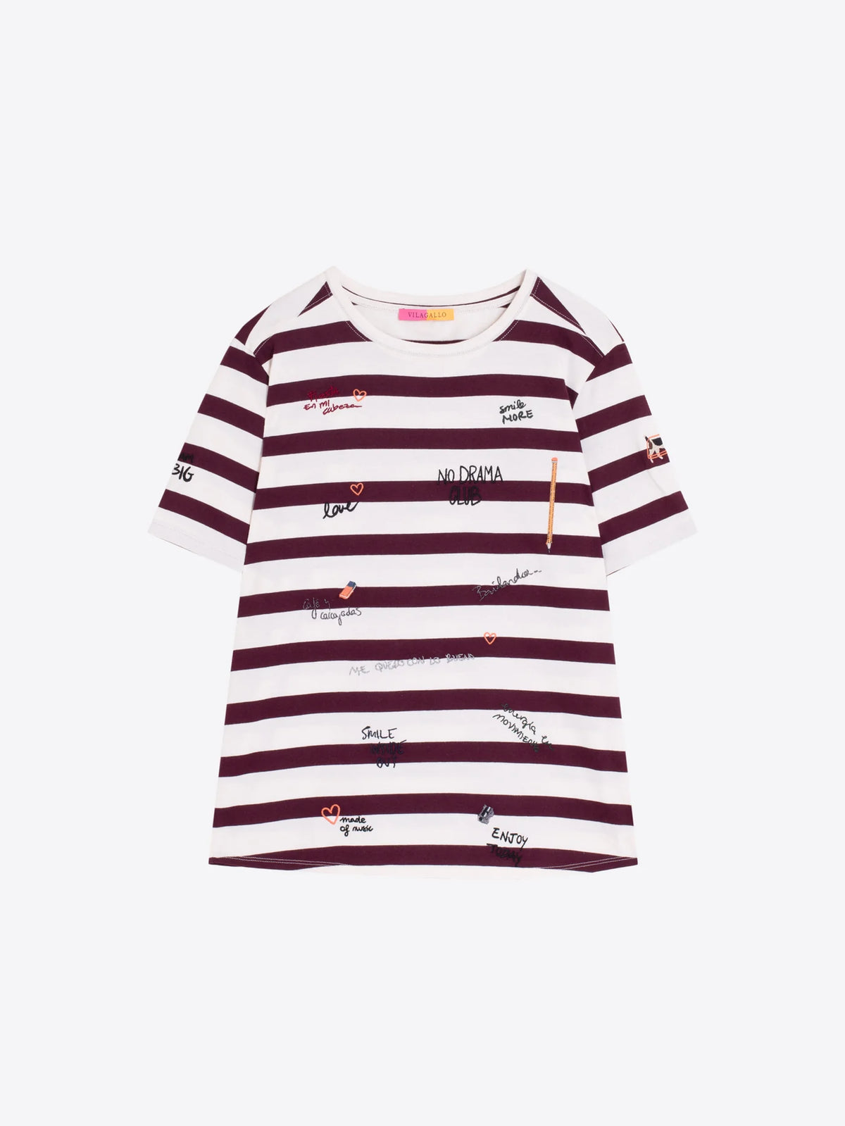 Scribble Striped Tee Shirt