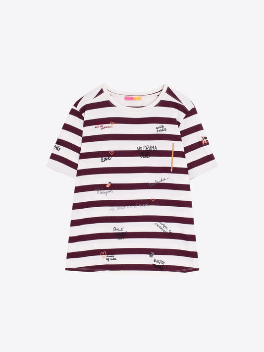 Scribble Striped Tee Shirt