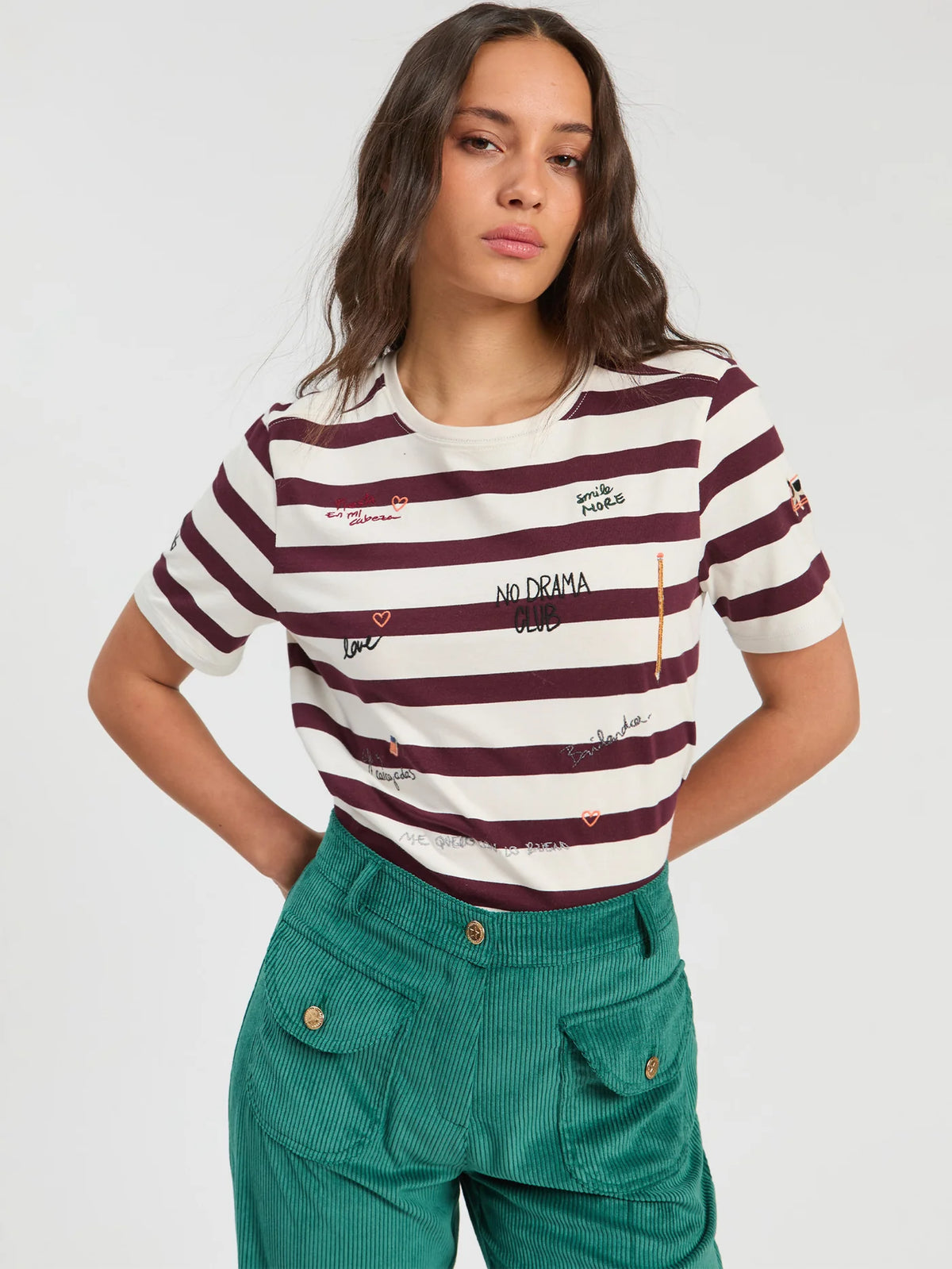 Scribble Striped Tee Shirt