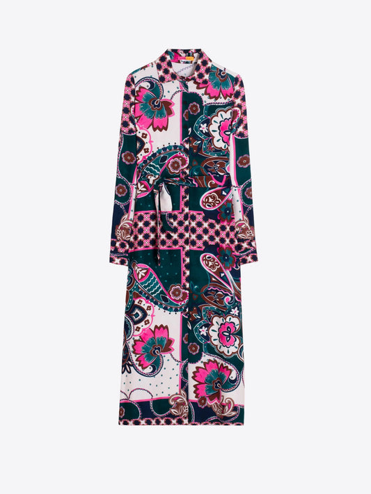 Paisley Midi Shirt Dress