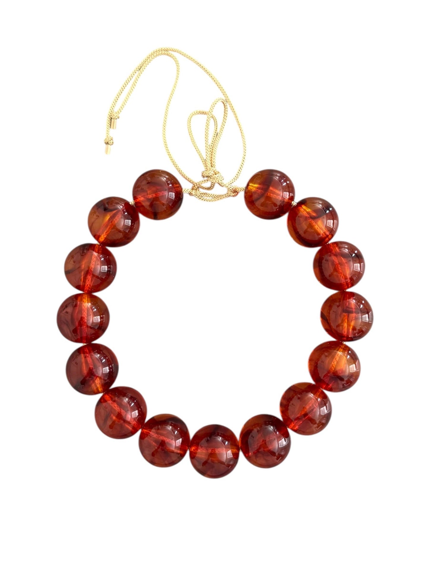 Chunky Beaded Necklace - Rust 24mm
