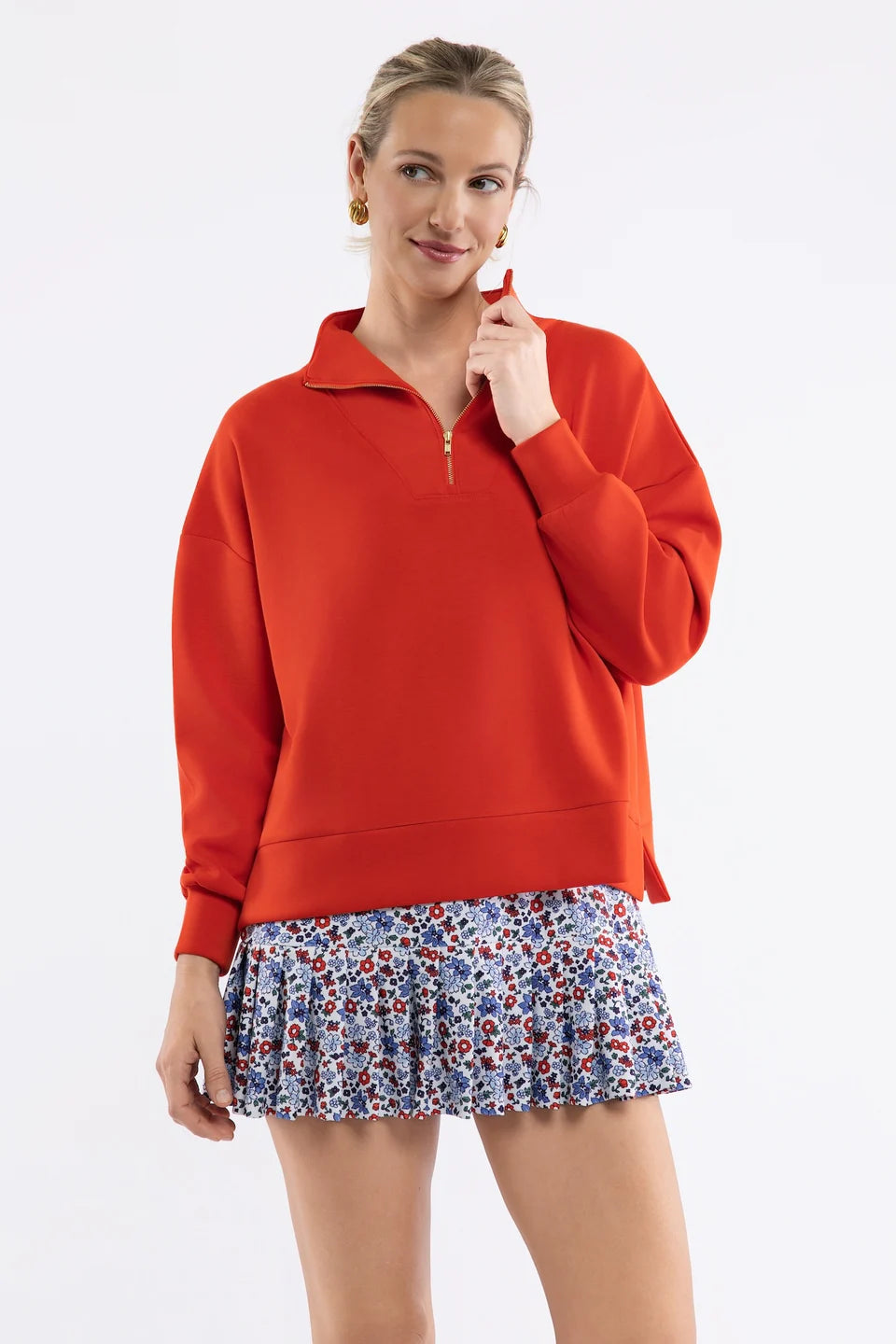 Morgan Quarter Zip in Tomato