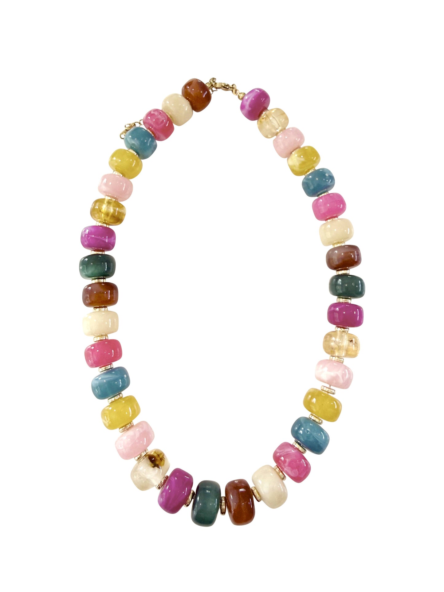 Morris Chunky Beaded Necklace-Dark Multi