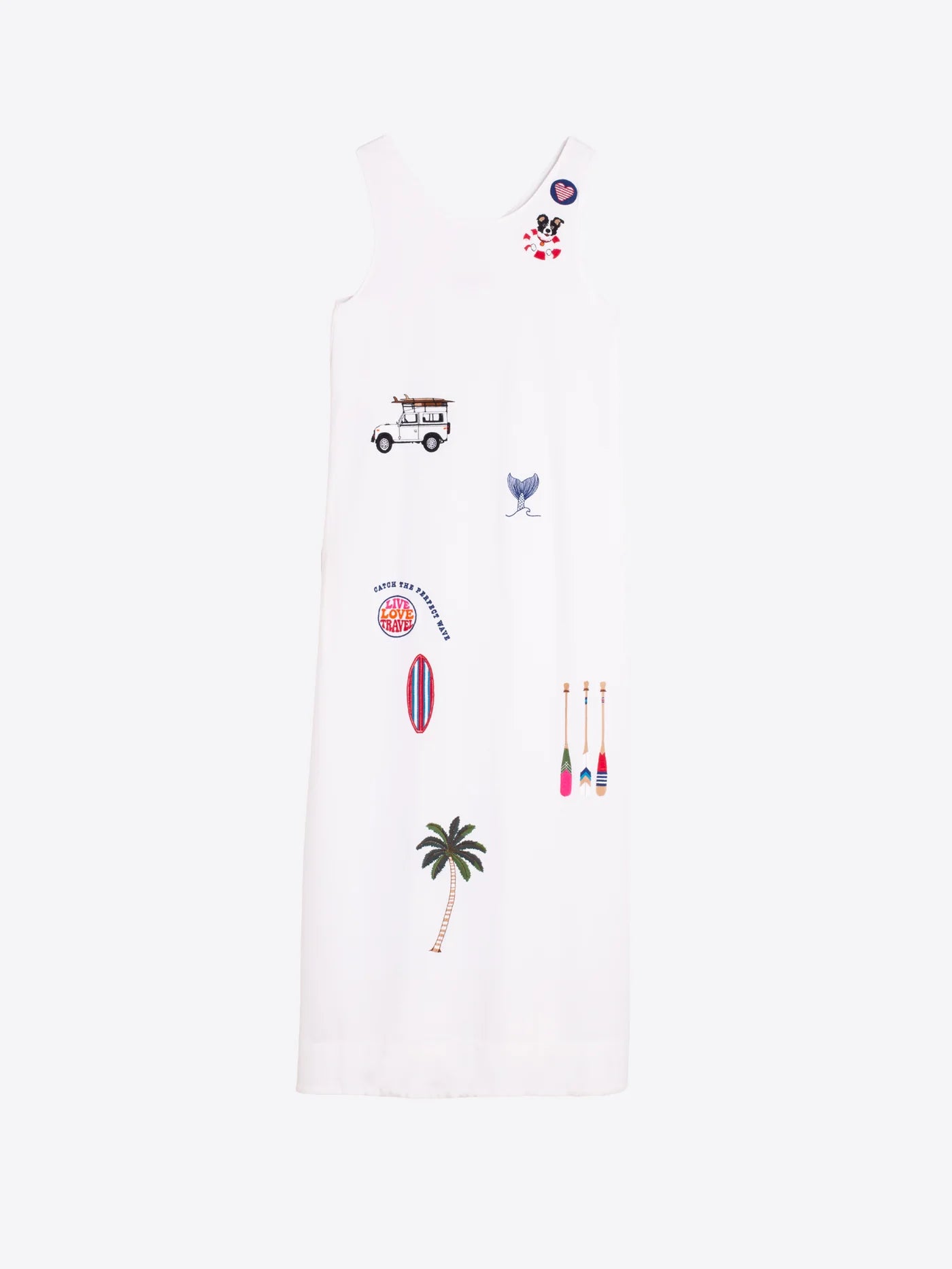 Surf Embroidered Knit Dress
