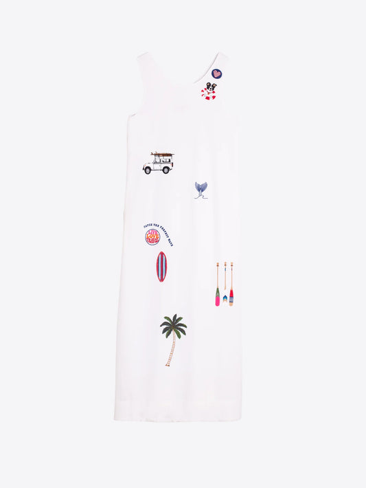 Surf Embroidered Knit Dress