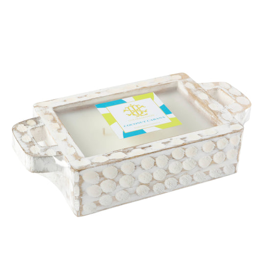 Coconut Cabana Whitewashed Rectangle Candle