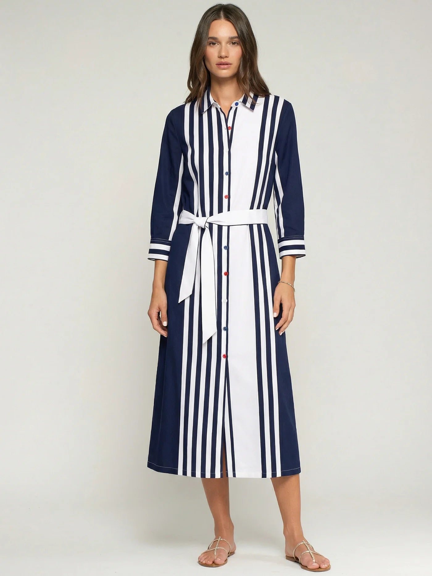 Linen Striped Shirt Dress