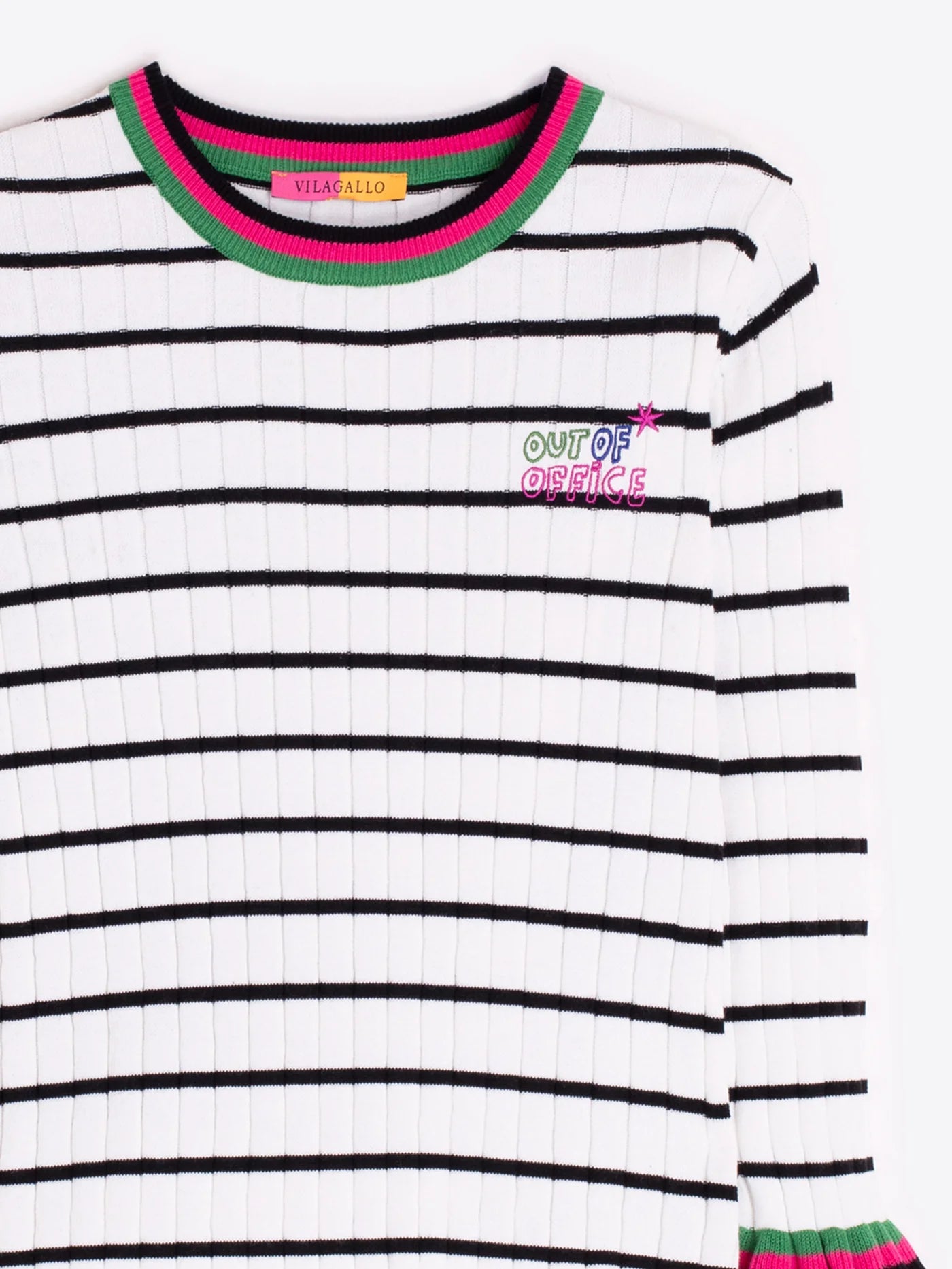 Striped Ruffle Knit Top