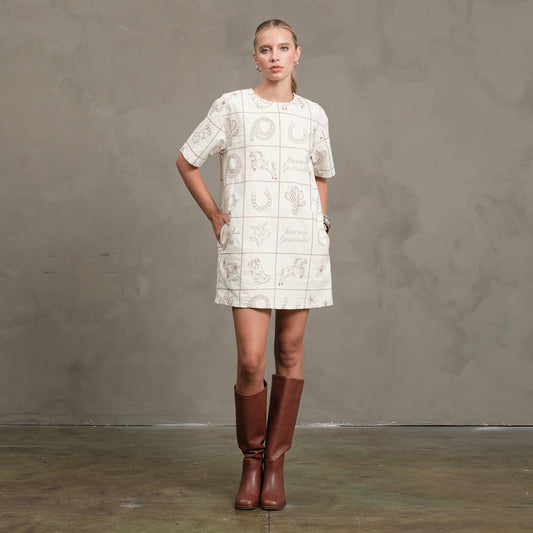 Western Embroidered Mini Dress