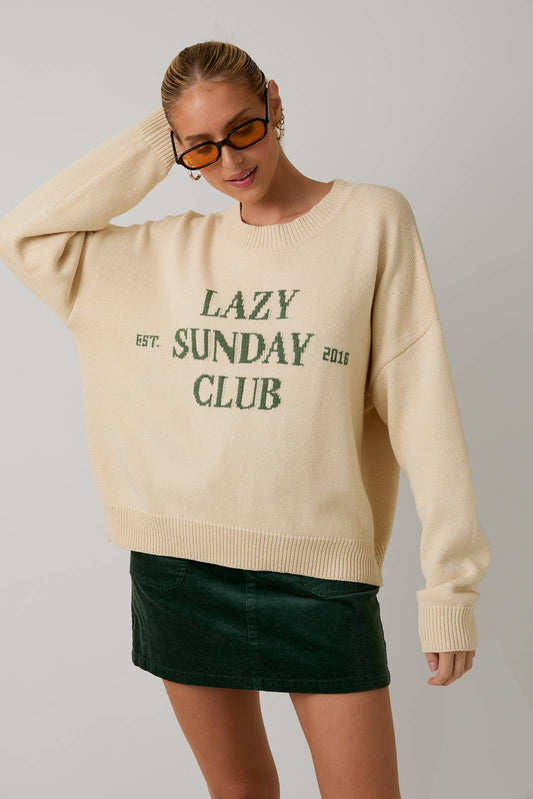 Lazy Sunday Club Knit Sweatshirt