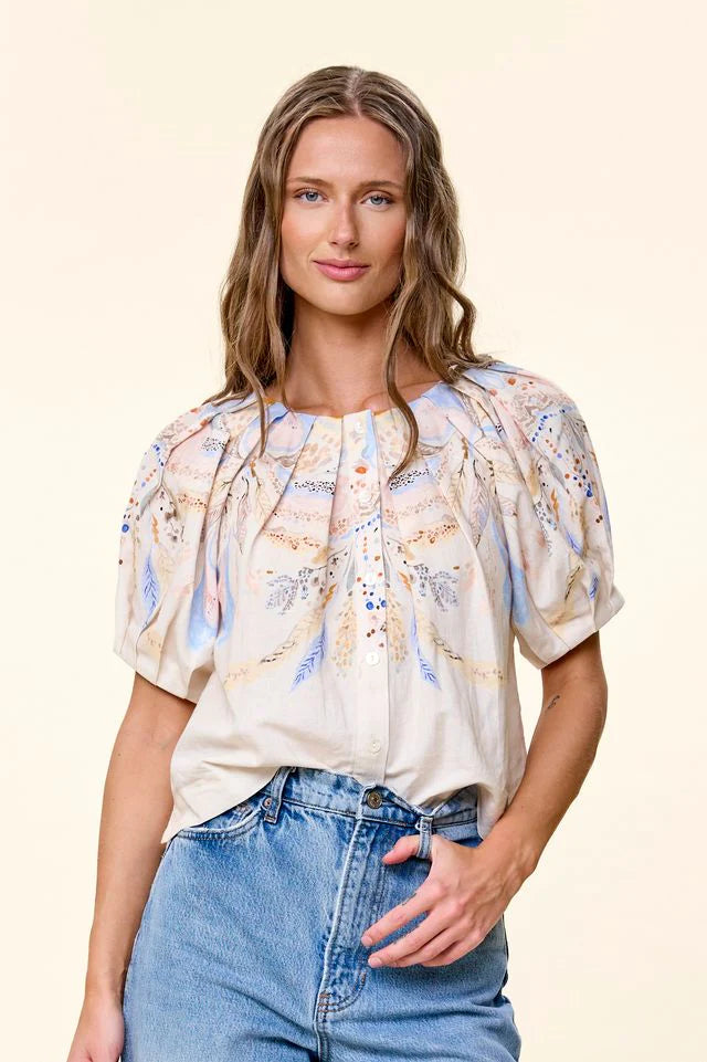 Salome Top in Goleta Print