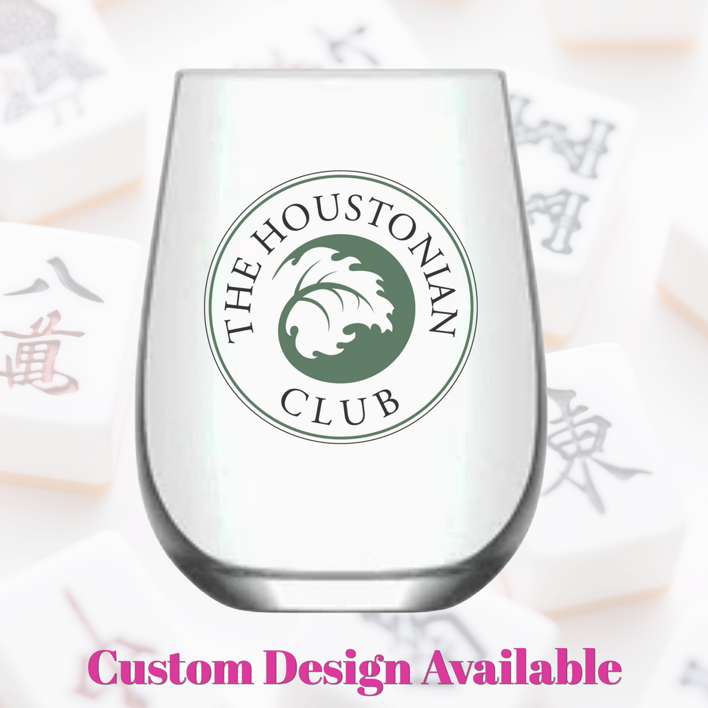 Mahjong Stemless 4 ct VARIETY Gift Set Plastic Wine Glasses