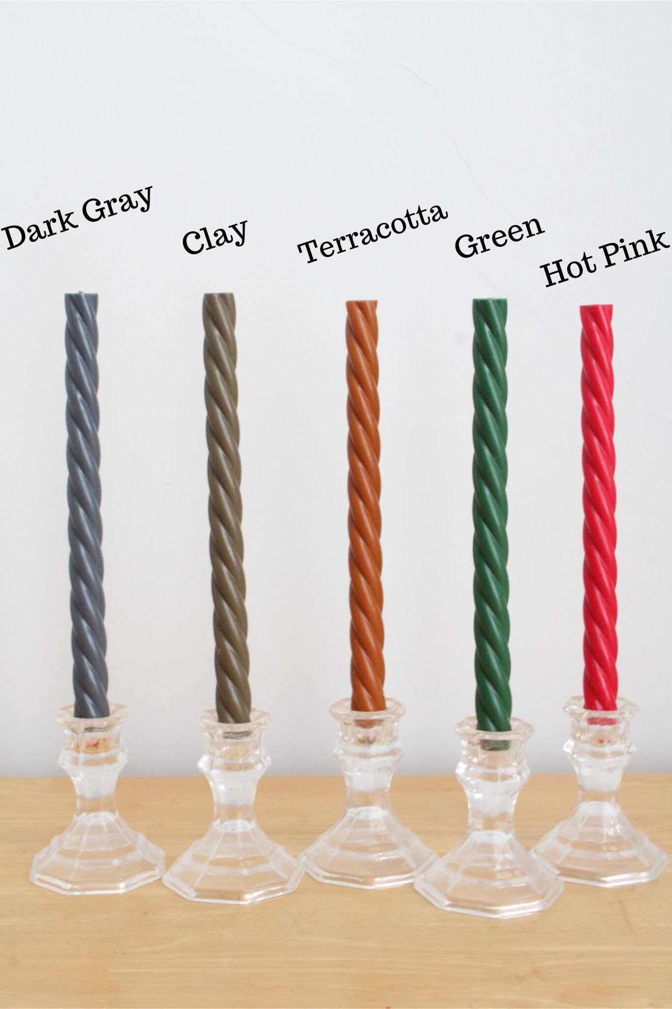 Licorice Twisted Candle, Taper Candle, Spiral Candle Individual
