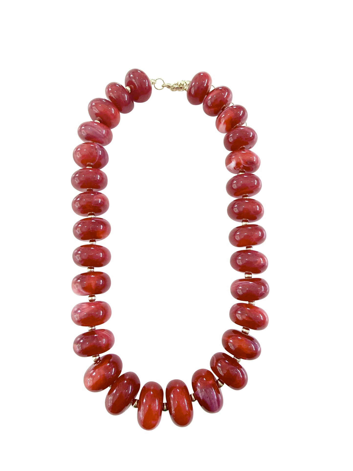 Liberty Chunky Beaded Necklace- Red